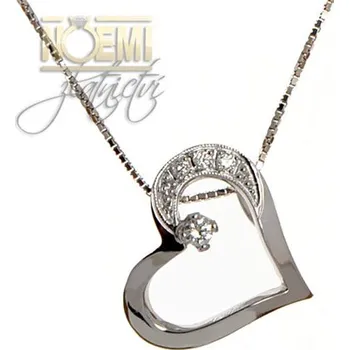 Přívěsek Zlatnictví Noemi Briliantový přívěšek srdíčko BZ0007 Bílé zlato