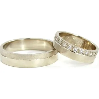 Prsten Zlaté snubní prstýnky se zirkony/brilianty + DÁREK ZDARMA
