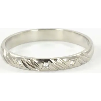 Prsten Prsten z bílého zlata se zirkony 0074 + DÁREK ZDARMA