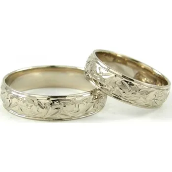 Prsten Snubní prsteny zlaté ryté 0076 + DÁREK ZDARMA