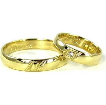 Prsten Snubní prsteny zlaté 0070 + DÁREK ZDARMA
