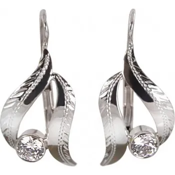 Náušnice Náušnice z bílého zlata se zirkonem 1019 + DÁREK ZDARMA