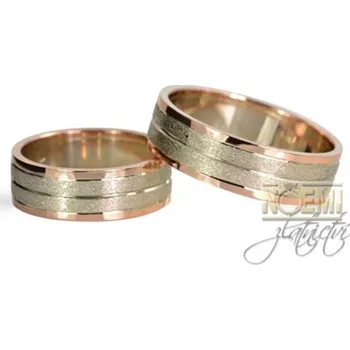 Prsten Moderní snubní prsteny zlaté dvoubarevné 0089 + DÁREK ZDARMA