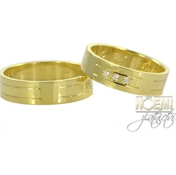 Prsten Snubní prsteny ze žlutého zlata 0059 + DÁREK ZDARMA