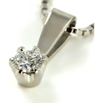 Šperk Přívěšek z bílého zlata s diamantem 1002 + DÁREK ZDARMA