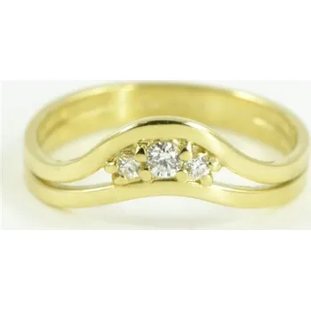 Prsten Prsten ze žlutého zlata s diamanty 1025 + DÁREK ZDARMA