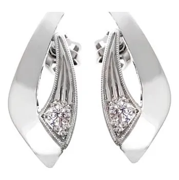 Náušnice Náušnice z bílého zlata se zirkonem 1001 + DÁREK ZDARMA