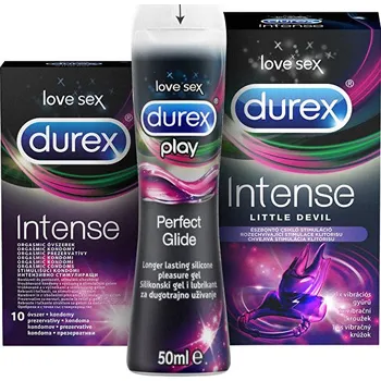 Lubrikační gel Durex Little Devil + 10 ks kondomů + lubrikační gel 50 ml + 1ks vibrační kroužek