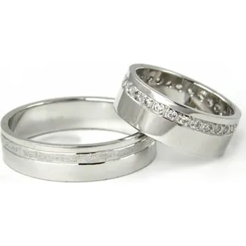 Prsten Snubní prsteny s diamanty/zirkony 0066 + DÁREK ZDARMA