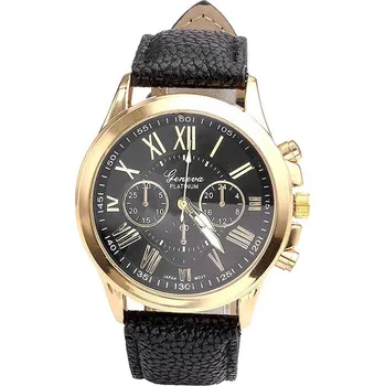 Hodinky Načančaná.cz Unisex kožené hodinky Geneva Atraktivnost - 5 barev Barva: Černá