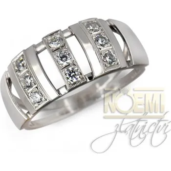 Prsten Prsten z bílého zlata se zirkony 1062 + DÁREK ZDARMA