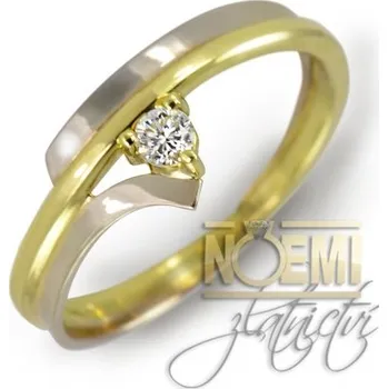 Prsten Zlatý prsten s briliantem 0033 + DÁREK ZDARMA