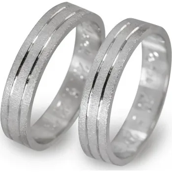 Prsten Snubní prsteny z bílého zlata 0116 + DÁREK ZDARMA