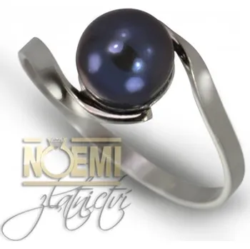 Prsten Prsten z bílého zlata s perlou 0095 + DÁREK ZDARMA