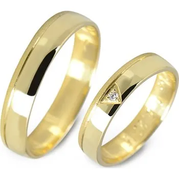 Prsten Zlaté snubní prsteny půlkulaté 0129 + DÁREK ZDARMA