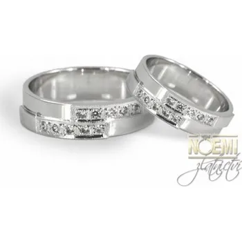 Prsten Snubní prsteny bílé zlato 0006 + DÁREK ZDARMA