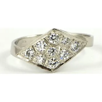 Prsten Prsten z bílého zlata se zirkony 0071 + DÁREK ZDARMA