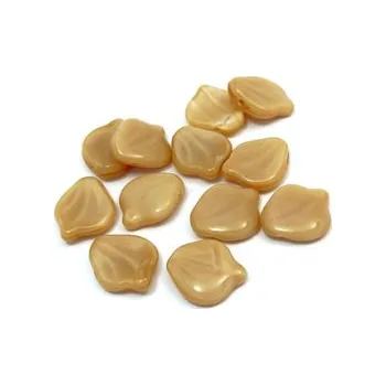 Korálek Skleněný korálek - lístek (12 ks)