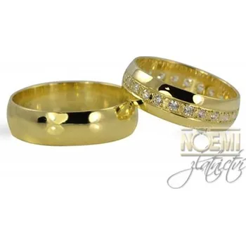 Prsten Snubní prsteny zlaté půlkulaté 0091 + DÁREK ZDARMA