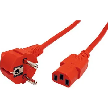 Napájecí kabel ROLINE Kabel síťový, CEE 7/7(M) - IEC320 C13, 1,8m, červený - 19.08.1010