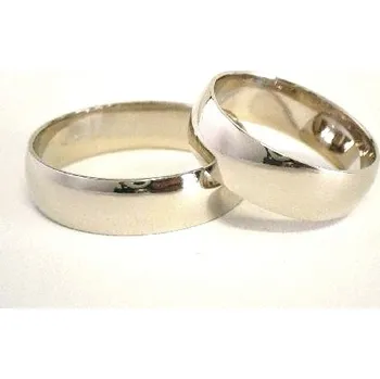 Prsten Zlaté snubní prsteny hladké půlkulaté 0056 + DÁREK ZDARMA