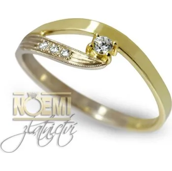 Prsten Prsten z bílého žlutého zlata s diamanty 0026 + DÁREK ZDARMA