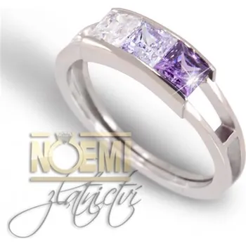 Prsten Prsten z bílého zlata se zirkony 0015 + DÁREK ZDARMA