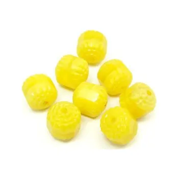 Dětské navlékací korálky Skleněný korálek - mačkaný váleček (8 ks)