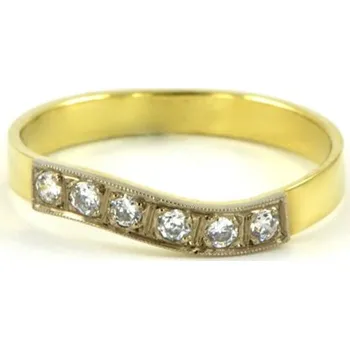Prsten Prsten žluto-bílý se zirkony 0030 + DÁREK ZDARMA