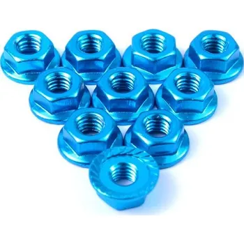RC náhradní díl YeahRacing ALU matky na kola 4mm (10ks) světle modré