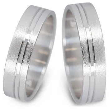 Prsten Snubní prsteny z bílého zlata 0130 + DÁREK ZDARMA