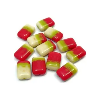 Dětské navlékací korálky Skleněný korálek - polštářek (12 ks)