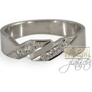 Prsten Prsten z bílého zlata se zirkony 0069 + DÁREK ZDARMA