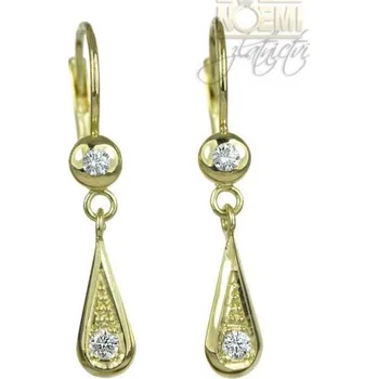 Náušnice Zlaté náušnice s diamanty 0007 + DÁREK ZDARMA