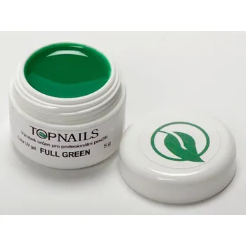Lak na nehty topnails - barevný UV gel FULL GREEN 5g (color gel)