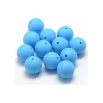 Dětské navlékací korálky Korálek silikonový modrý 12mm 1ks