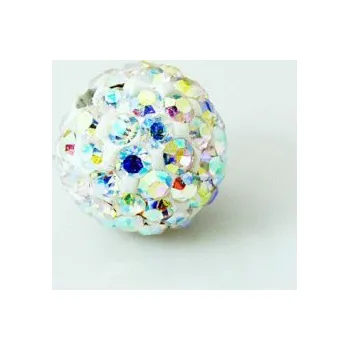 Dětské navlékací korálky Korálek shamballa krystal AB 14mm (1ks)