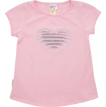 Dívčí tričko holčičí růžové tričko se srdíčkem