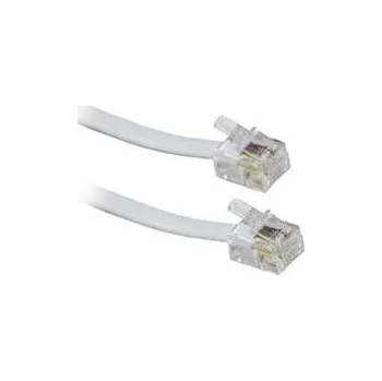 Síťový kabel BQ CABLE Kabel telefonní RJ11 vidlice z obou stran 2m bilá