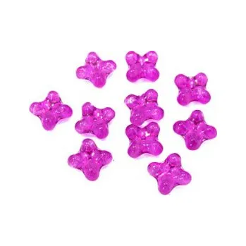 Dětské navlékací korálky Kytička mačkaná fialová 10ks