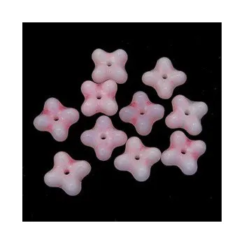 Dětské navlékací korálky Kytička mačkaná světle růžová plná 10ks