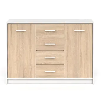 Komoda BRW Nepo KOM2D4S bílá/dub sonoma