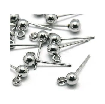 Materiál na výrobu šperku Puzeta s očkem chirurgická ocel (2ks)