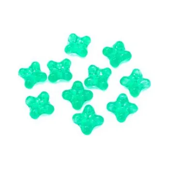 Dětské navlékací korálky Kytička mačkaná sytě zelenomodrá 10ks