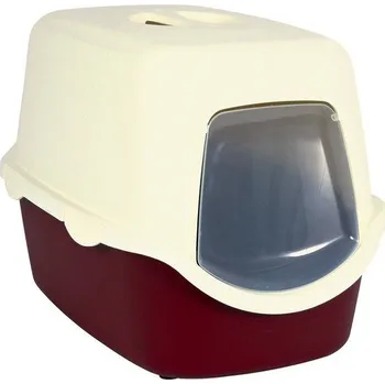 Podestýlka pro kočku WC VICO 56x40x40cm bordo/krémová