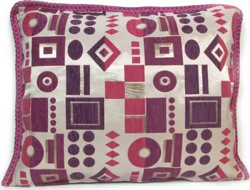 Povlak na dekorativní polštářek Smilargan Tetouan 65 x 50 cm růžovofialový s geometrickými vzory