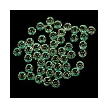 Dětské navlékací korálky Czech heishi světle zelená 60ks