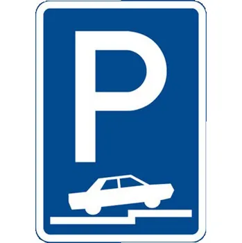 Dopravní značka Dopravní značka IP11f - Parkoviště (částečné stání na chodníku kolmé nebo šikmé)