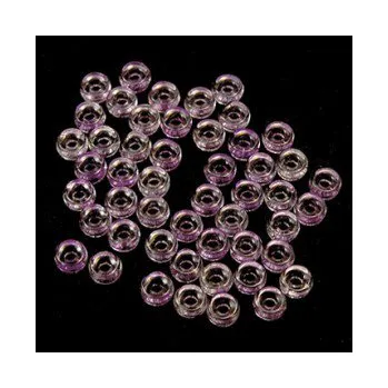 Dětské navlékací korálky Czech heishi fialová 60ks