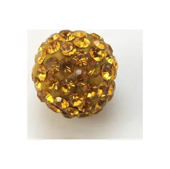 Dětské navlékací korálky Korálek shamballa zlatý 14mm (1ks)